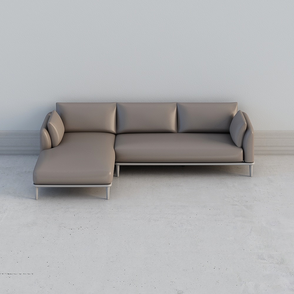 Thames Oak Fabric Sofa Light grey left