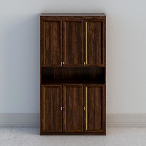 Vintage Wooden Bookshelf 3D model