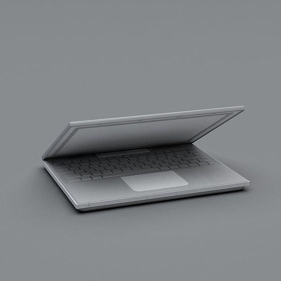 Modern White Laptop 3D Model