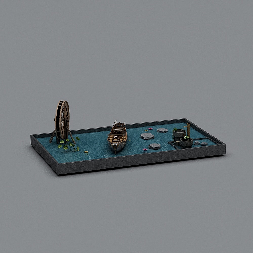 Chinese bamboo flowing landscape