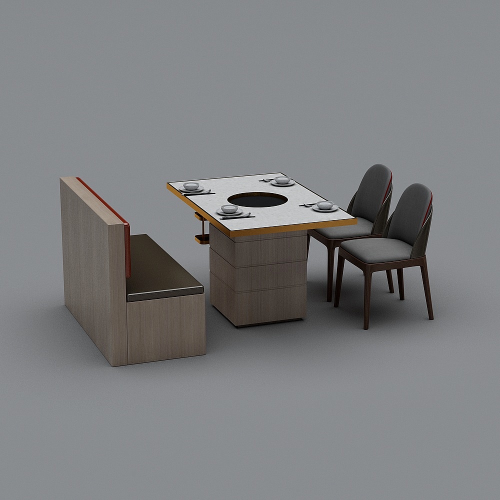 New Chinese hot pot restaurant 12-dining table and chair combination