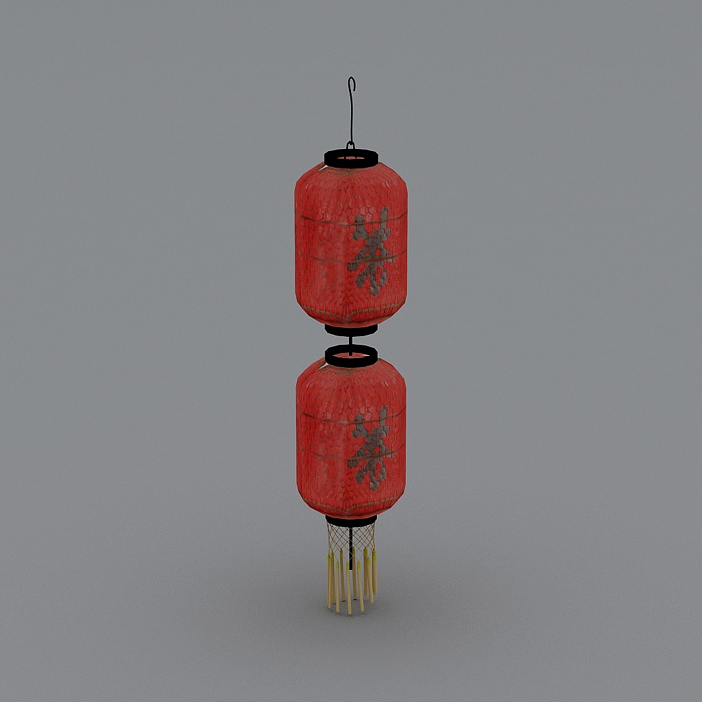 Đèn lồng đỏ trong sân B&B phong cách Trung Quốc mới