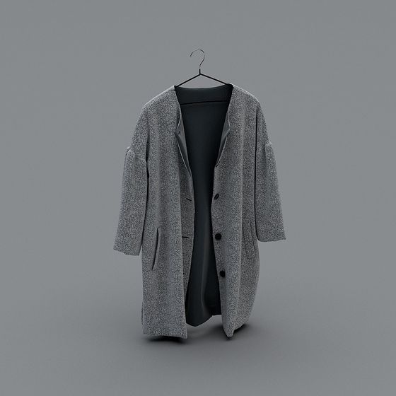 Elegant Low-Poly 3D Coat Model for Urban Style