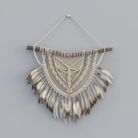 Feather Woven Pendant 3D model