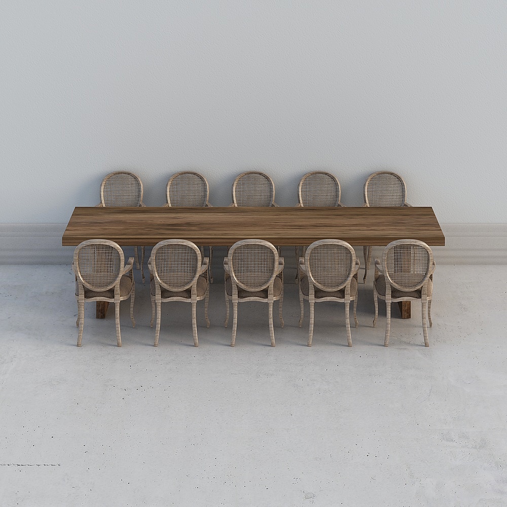 Natural Style B&B Reception Area - Long Table And Chair Combination For Many People