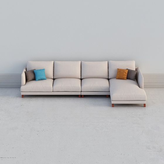 Chic Low Poly Sofa 3D model for Creative Spaces