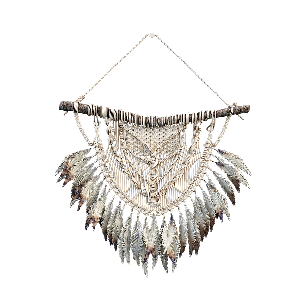 Feather Woven Pendant 3D Model – Natural Decorative Design