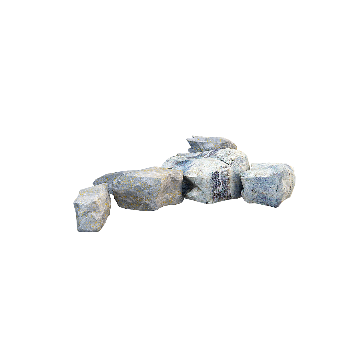 Mountain Rocks 3D Model – Realistic Low-Poly Textured