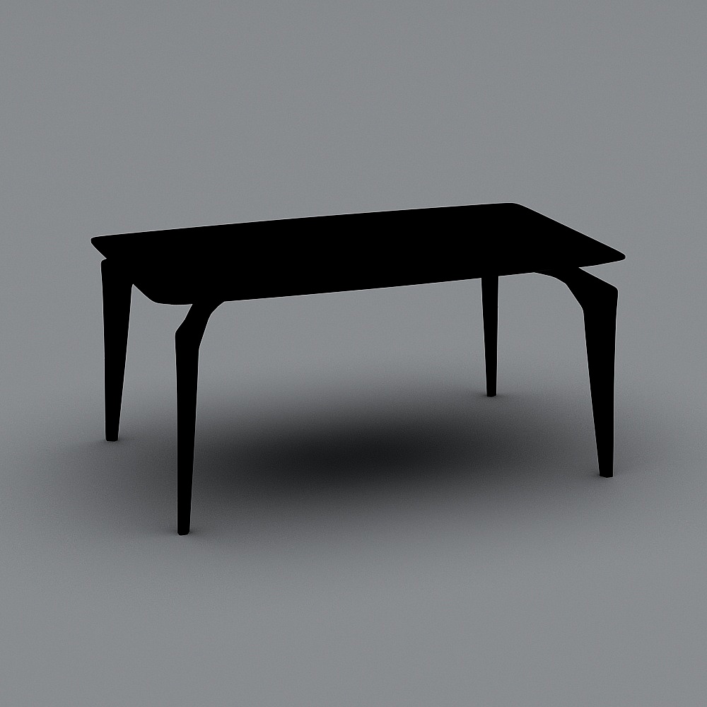 Sleek Minimalist Desk and Chair Set 3D model