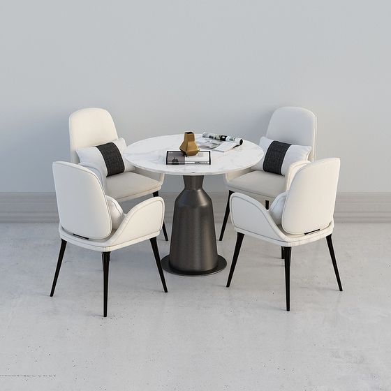 Urban Living Room Dining Table and Chair Set 3D model