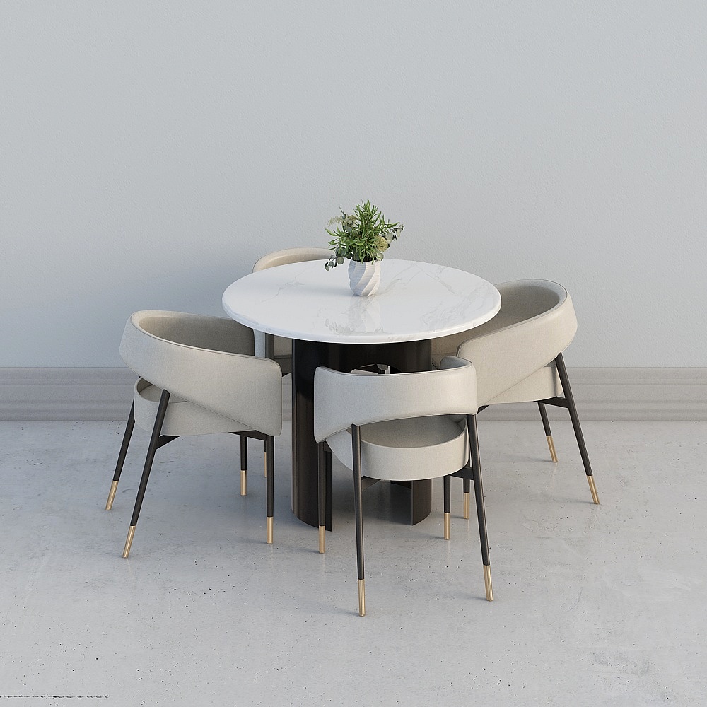 New Chinese-style sales office negotiation area 1-table and chair combination