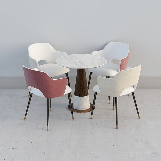 Elegant Round Table and Chair 3D model for Modern Spaces