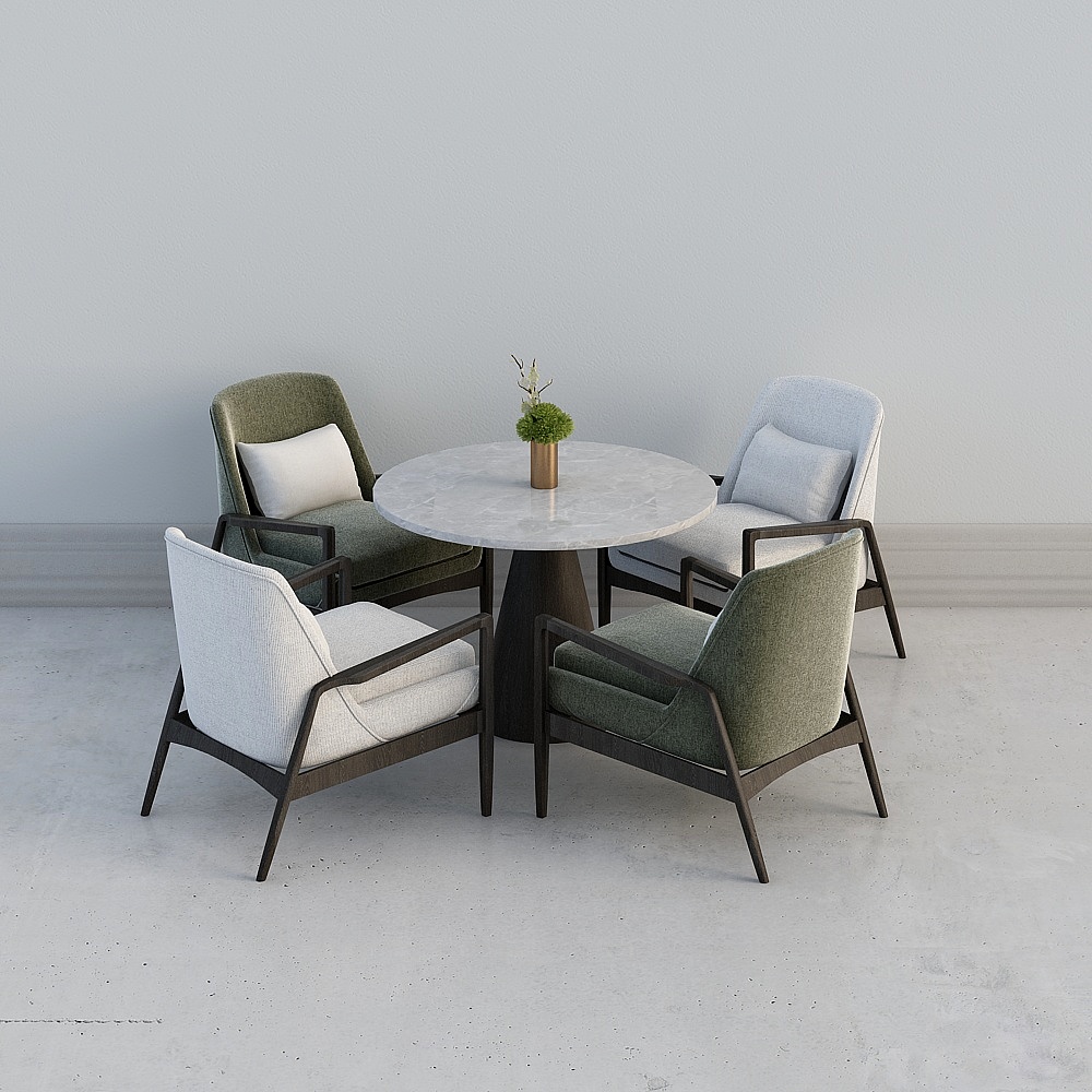 New Chinese style sales department negotiation area 1-table and chair combination