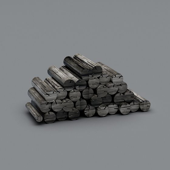 Low Poly Textured Wooden Stump 3D model