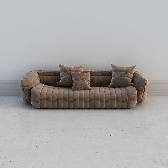 Cozy Retro Sofa 3D model for Modern Spaces