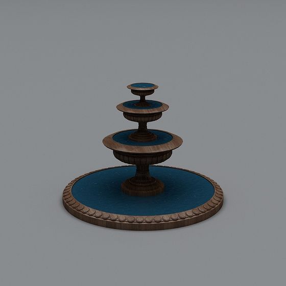Elegant 3D Model Fountain for Serene Outdoor Spaces