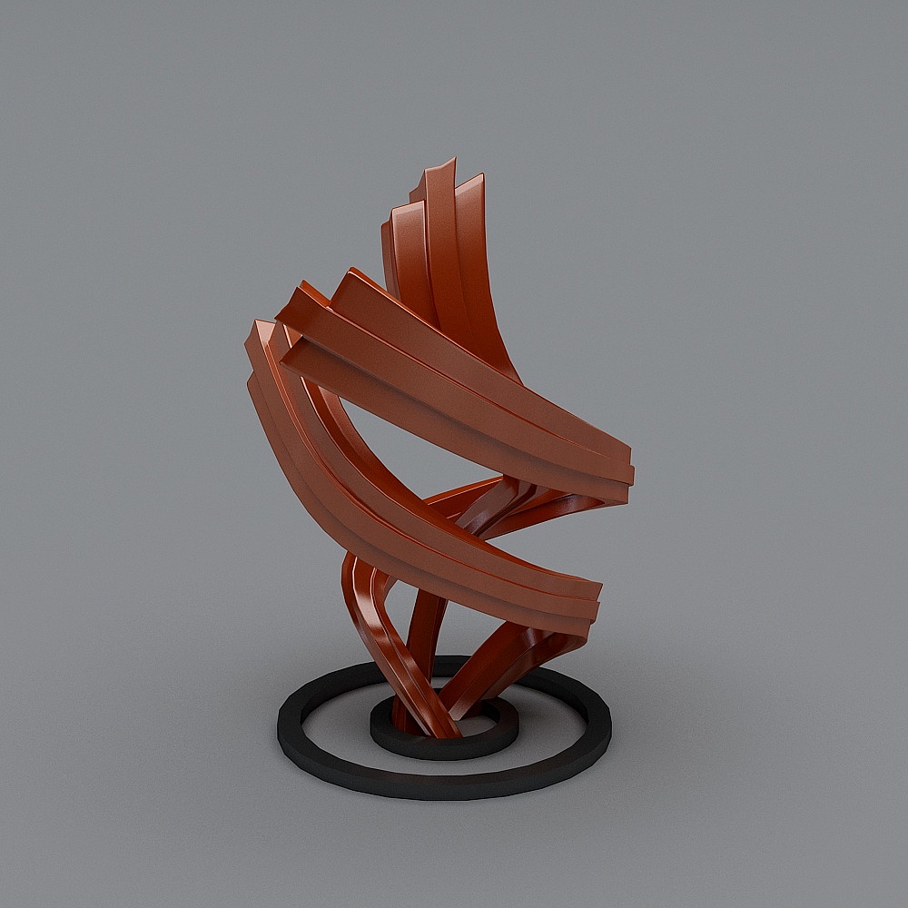 Modern Sculpture 8-Red Ribbon Sculpture