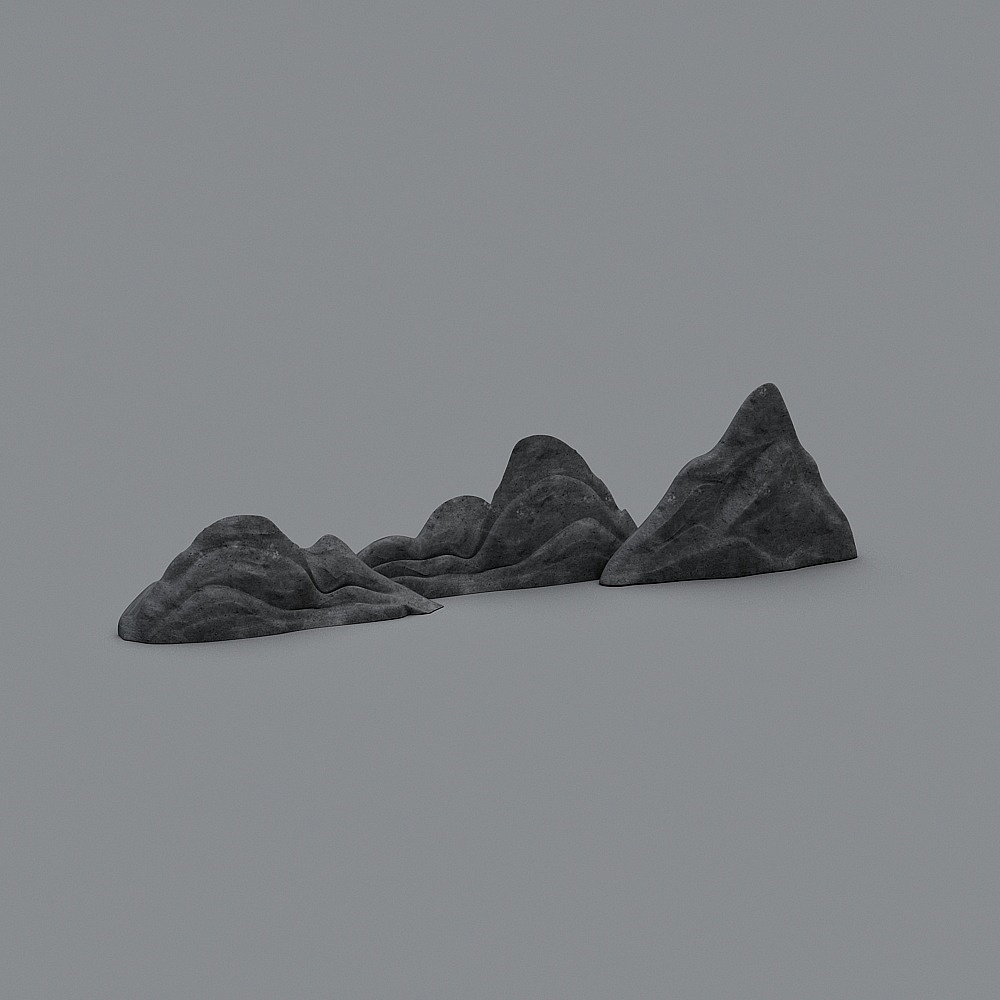 Low-Poly Mountain Hills 3D model