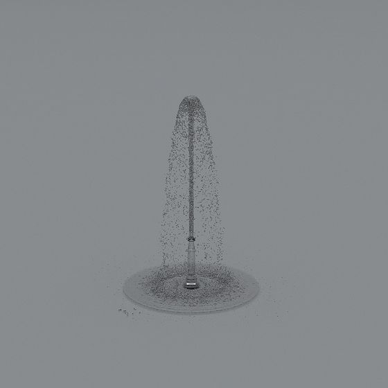 Elegant Fountain 3D model in Low-Poly Design