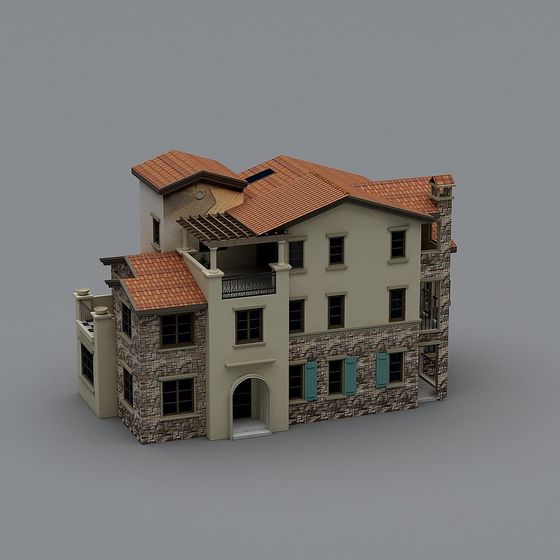 Mediterranean Sunshine Coast Villa 3D model