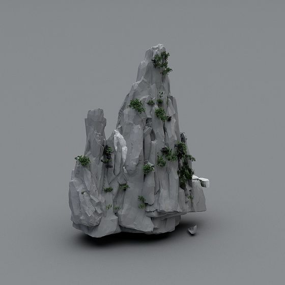 Low Poly Detailed Mountain 3D model