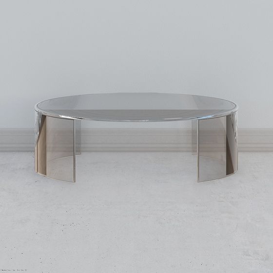 Fluid Round Table 3D model for Modern Interiors