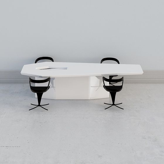Stylish Conference Table and Chair Set 3D model