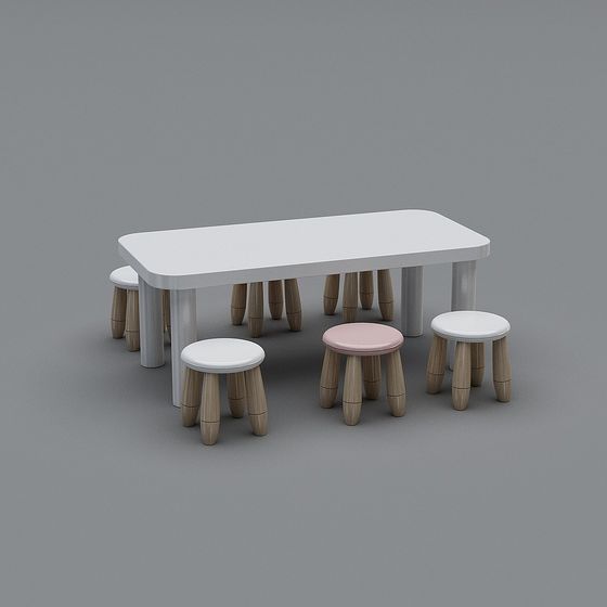 Children's Desk and Chair Set 3D model