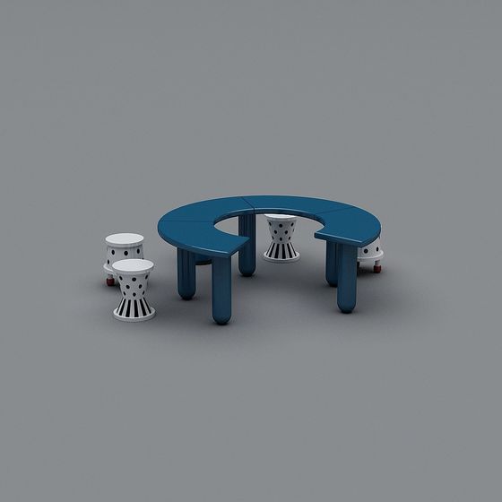 Stylish Urban Corner Leisure Table and Chair Set 3D model