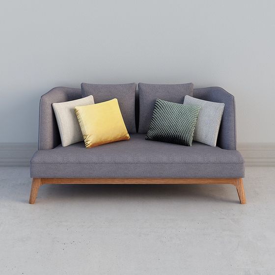 Modern Minimalist 3D Sofa Model with Detailed Textures