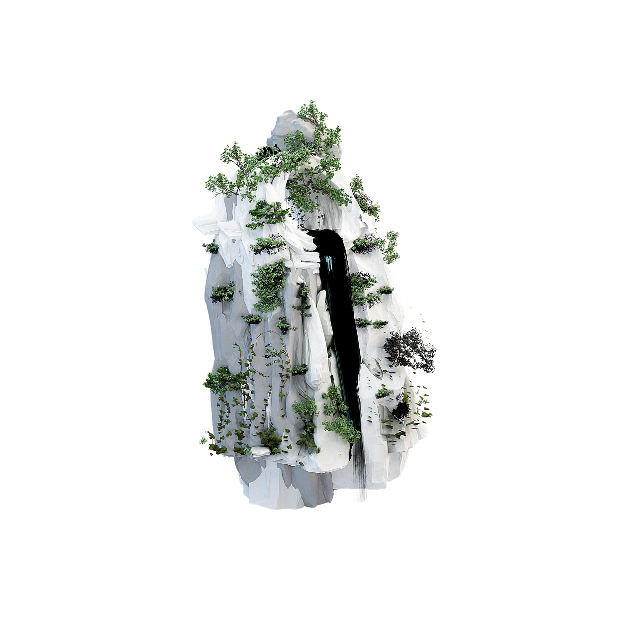 Mystical Ghost Forest 3D Model – Low Poly Fantasy Scene