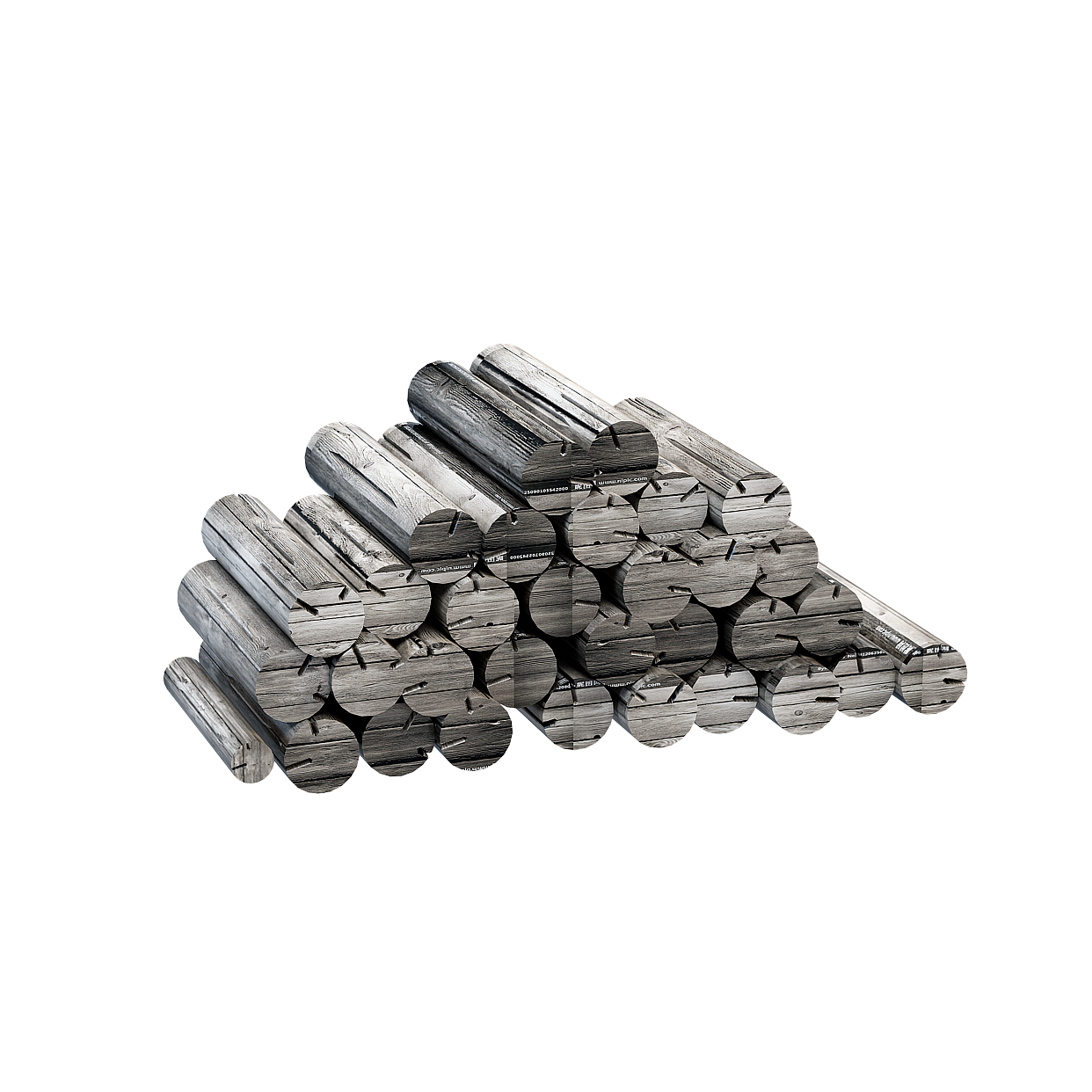 Low Poly Wooden Stump 3D Model – Textured Aged Wood