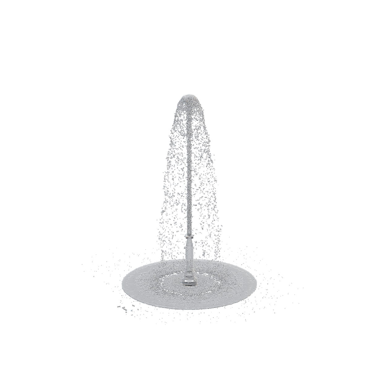Elegant Fountain 3D Model – Low-Poly Silver Design