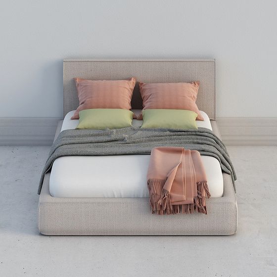Elegant Minimalist Bed 3D Model