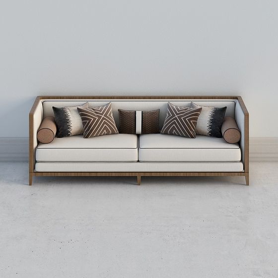 Elegant Minimalist Sofa 3D model for Modern Interiors