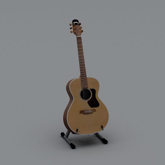 Realistic Low-Polygon Acoustic Guitar 3D model