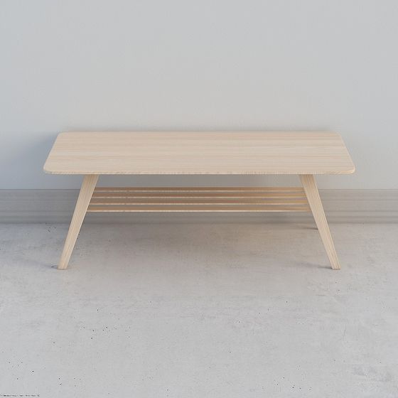 Stylish Wooden Bench 3D model