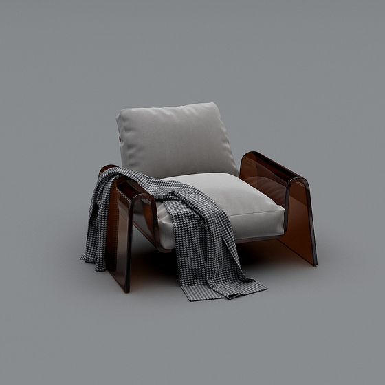 Elegant Low-Polygon Armchair 3D model