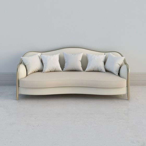 Elegant Low-Polygon Sofa 3D model for Modern Interiors