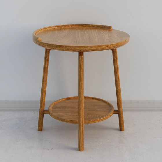 Modern Low-Poly Round Side Table 3D model