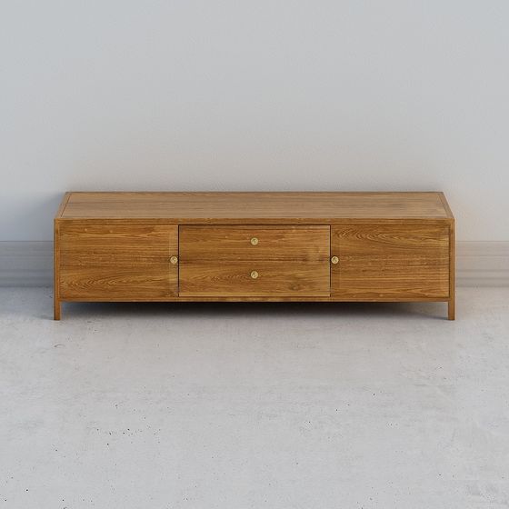 Elegant Low-Poly TV Cabinet 3D model