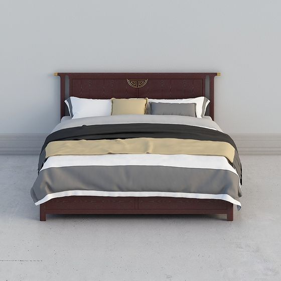 Stylish 3D Bed Model for Modern Living Spaces