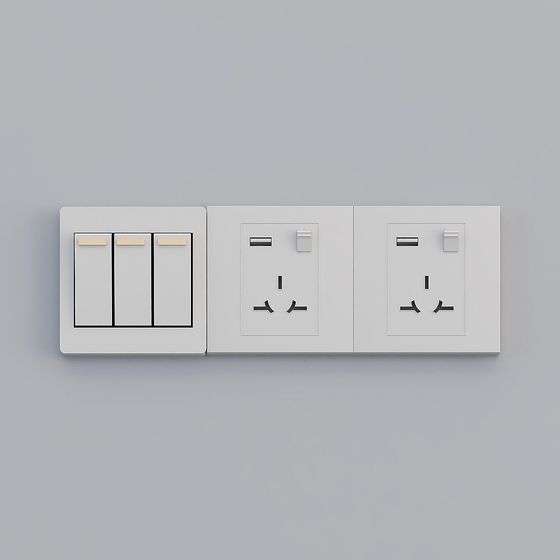 Minimalist Switch Panel 3D model for Designers