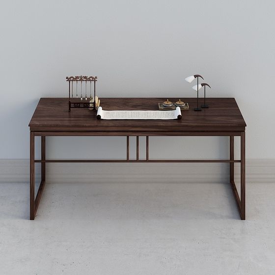 Refined Minimalist Desk and Chair 3D model