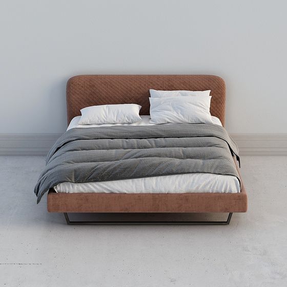 Modern Minimalist 3D Bed Model