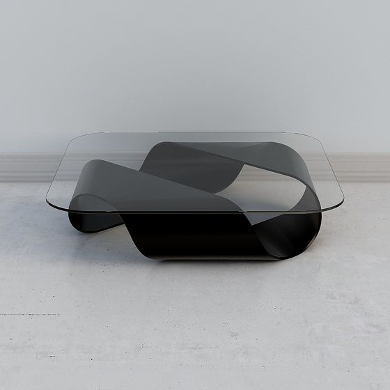 Streamlined Glass Coffee Table 3D model