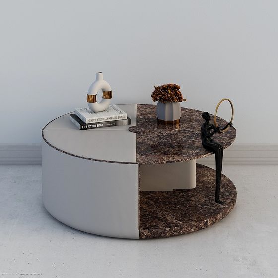 Unique Low-Polygon Round Table 3D model Design