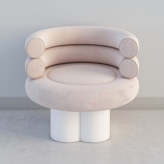 Round Sofa 3D model for Modern Interiors