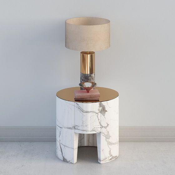 Elegant Marble Side Table 3D model