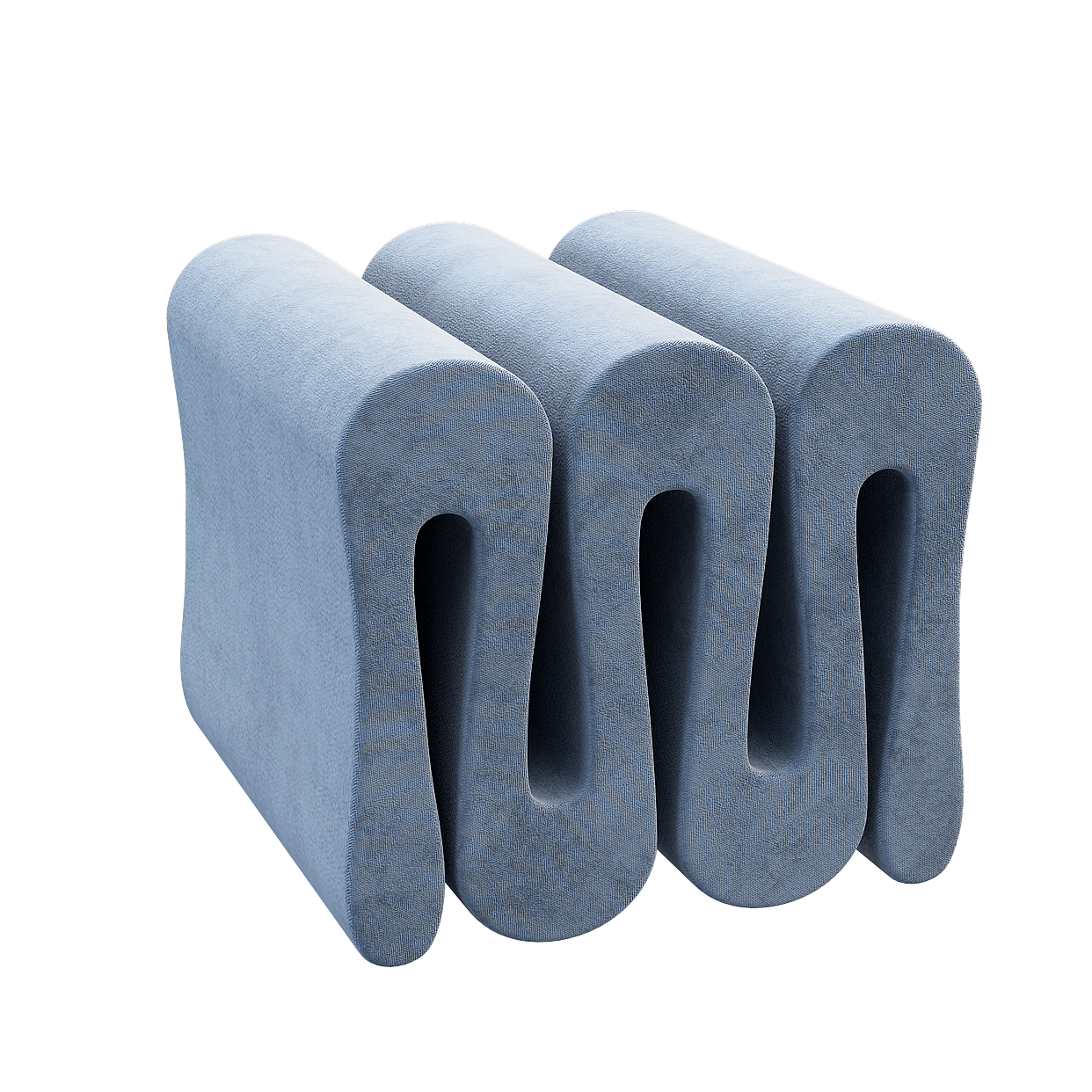 Streamlined Seat 3D Model – Deep Blue Velvet Design